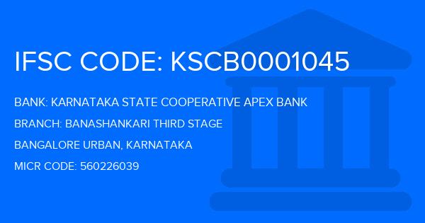 Karnataka State Cooperative Apex Bank Banashankari Third Stage Branch IFSC Code