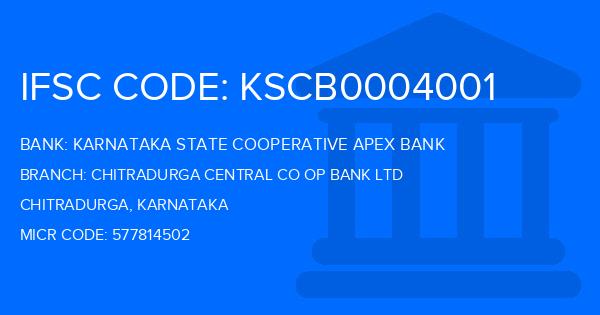 Karnataka State Cooperative Apex Bank Chitradurga Central Co Op Bank Ltd Branch IFSC Code