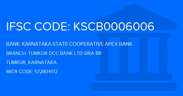 Karnataka State Cooperative Apex Bank Tumkur Dcc Bank Ltd Sira Br Branch IFSC Code