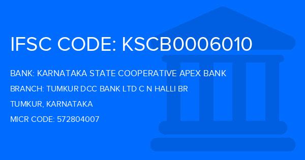 Karnataka State Cooperative Apex Bank Tumkur Dcc Bank Ltd C N Halli Br Branch IFSC Code
