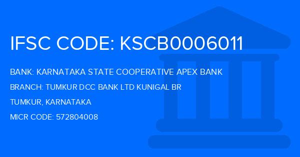 Karnataka State Cooperative Apex Bank Tumkur Dcc Bank Ltd Kunigal Br Branch IFSC Code