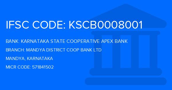 Karnataka State Cooperative Apex Bank Mandya District Coop Bank Ltd Branch IFSC Code