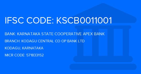 Karnataka State Cooperative Apex Bank Kodagu Central Co Op Bank Ltd Branch IFSC Code