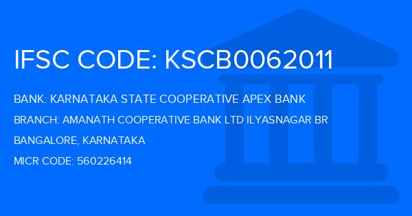 Karnataka State Cooperative Apex Bank Amanath Cooperative Bank Ltd Ilyasnagar Br Branch IFSC Code