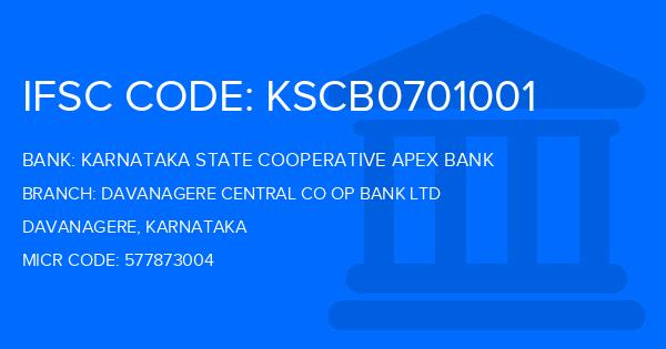 Karnataka State Cooperative Apex Bank Davanagere Central Co Op Bank Ltd Branch IFSC Code