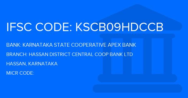 Karnataka State Cooperative Apex Bank Hassan District Central Coop Bank Ltd Branch IFSC Code