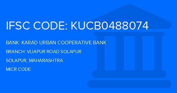 Karad Urban Cooperative Bank Vijapur Road Solapur Branch IFSC Code