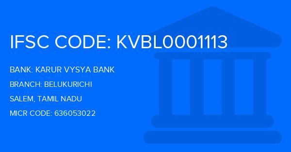 Karur Vysya Bank (KVB) Belukurichi Branch IFSC Code