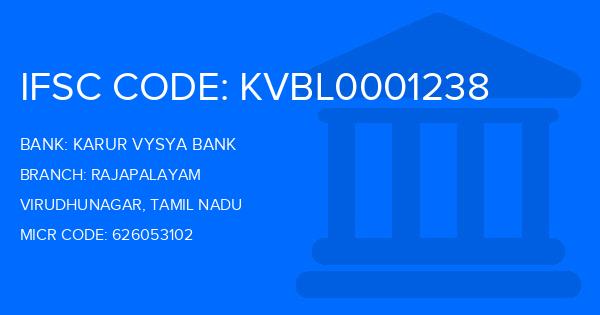 Karur Vysya Bank (KVB) Rajapalayam Branch IFSC Code
