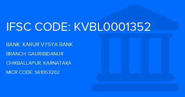 Karur Vysya Bank (KVB) Gauribidanur Branch IFSC Code