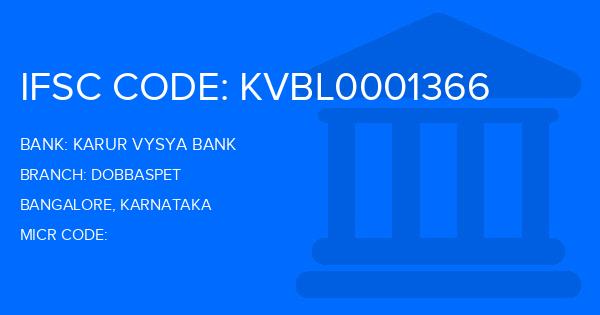 Karur Vysya Bank (KVB) Dobbaspet Branch IFSC Code