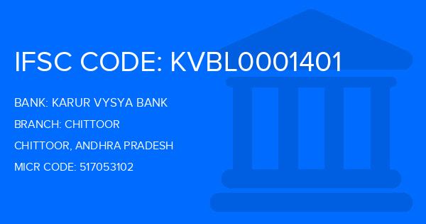 Karur Vysya Bank (KVB) Chittoor Branch IFSC Code