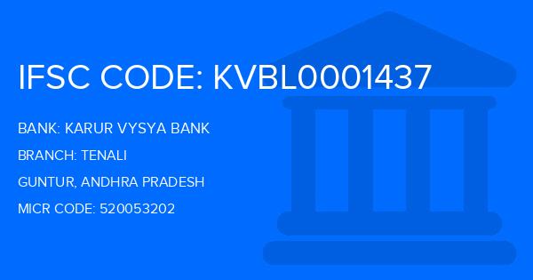 Karur Vysya Bank (KVB) Tenali Branch IFSC Code