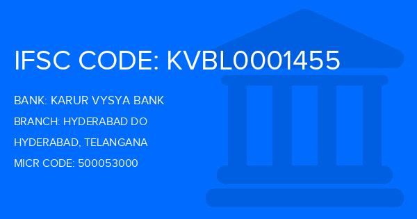 Karur Vysya Bank (KVB) Hyderabad Do Branch IFSC Code