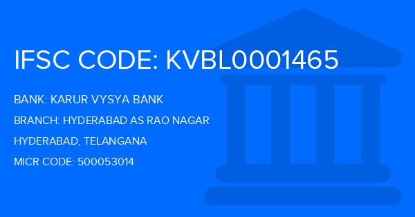 Karur Vysya Bank (KVB) Hyderabad As Rao Nagar Branch IFSC Code
