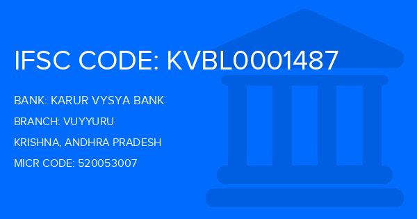 Karur Vysya Bank (KVB) Vuyyuru Branch IFSC Code