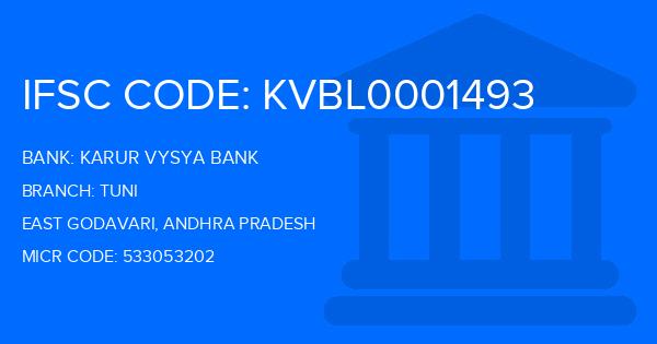 Karur Vysya Bank (KVB) Tuni Branch IFSC Code