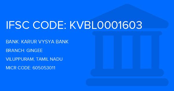 Karur Vysya Bank (KVB) Gingee Branch, Viluppuram IFSC Code ...