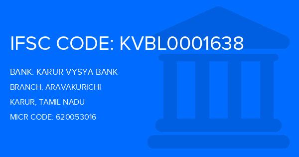 Karur Vysya Bank (KVB) Aravakurichi Branch IFSC Code