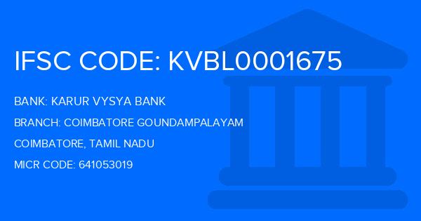 Karur Vysya Bank (KVB) Coimbatore Goundampalayam Branch IFSC Code