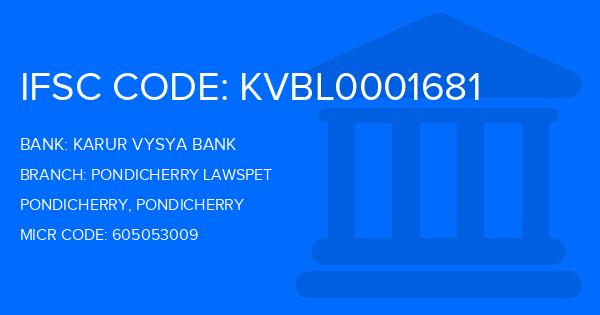Karur Vysya Bank (KVB) Pondicherry Lawspet Branch IFSC Code