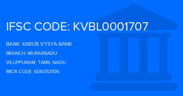 Karur Vysya Bank (KVB) Murarbadu Branch IFSC Code