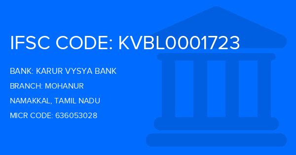 Karur Vysya Bank (KVB) Mohanur Branch IFSC Code