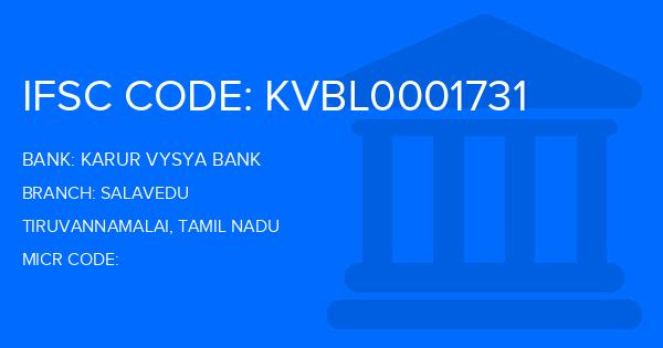 Karur Vysya Bank (KVB) Salavedu Branch IFSC Code