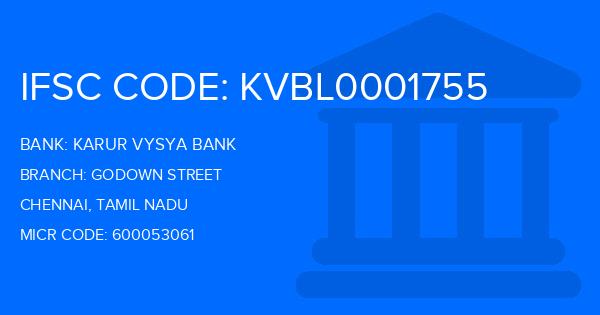 Karur Vysya Bank (KVB) Godown Street Branch IFSC Code