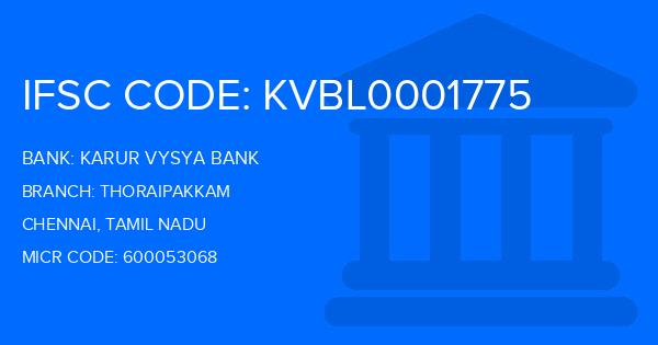 Karur Vysya Bank (KVB) Thoraipakkam Branch IFSC Code