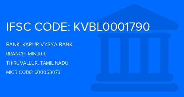 Karur Vysya Bank (KVB) Minjur Branch IFSC Code
