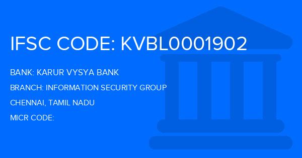 Karur Vysya Bank (KVB) Information Security Group Branch IFSC Code