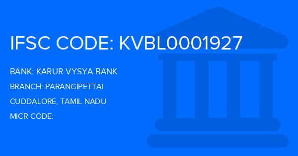 Karur Vysya Bank (KVB) Parangipettai Branch IFSC Code