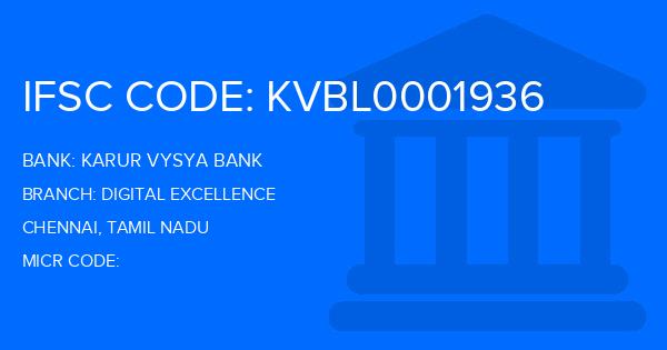 Karur Vysya Bank (KVB) Digital Excellence Branch IFSC Code