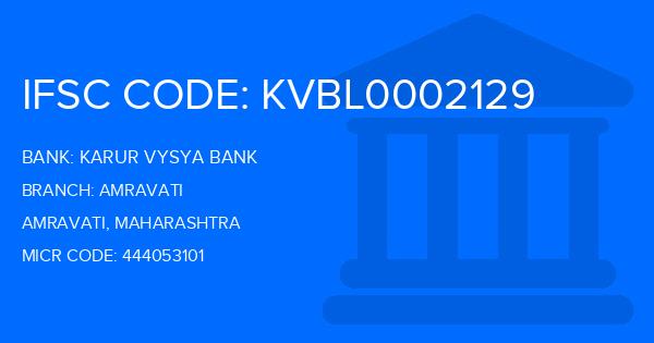 Karur Vysya Bank (KVB) Amravati Branch IFSC Code