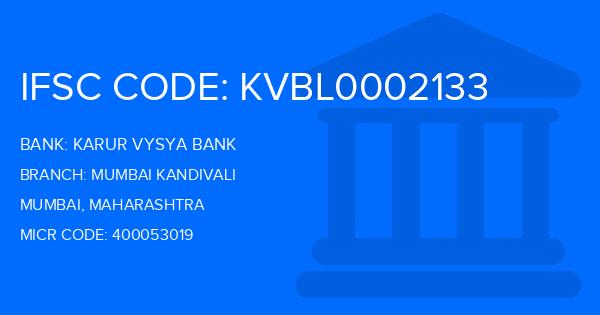 Karur Vysya Bank (KVB) Mumbai Kandivali Branch IFSC Code