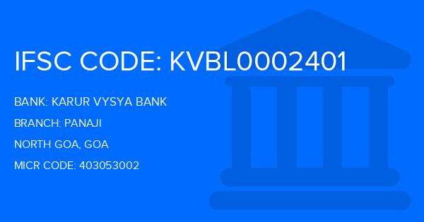Karur Vysya Bank (KVB) Panaji Branch IFSC Code