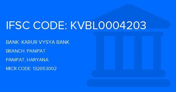 Karur Vysya Bank (KVB) Panipat Branch IFSC Code