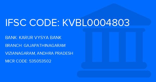 Karur Vysya Bank (KVB) Gajapathinagaram Branch IFSC Code