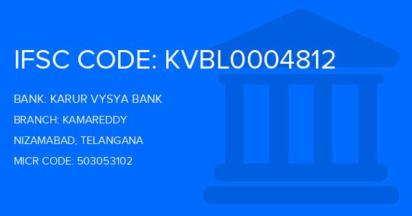 Karur Vysya Bank (KVB) Kamareddy Branch IFSC Code