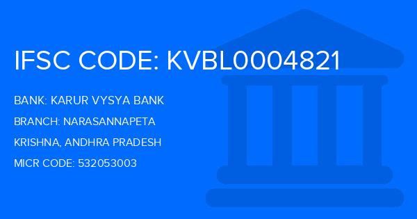 Karur Vysya Bank (KVB) Narasannapeta Branch IFSC Code