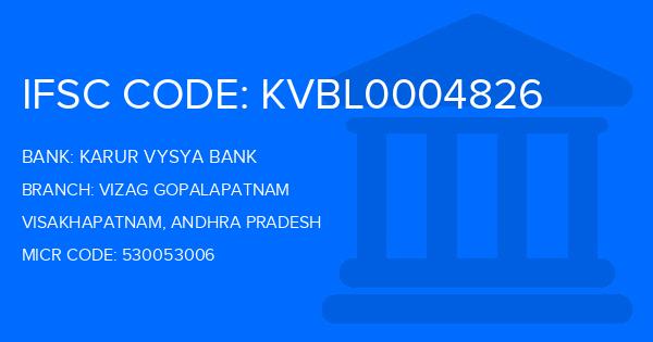 Karur Vysya Bank (KVB) Vizag Gopalapatnam Branch IFSC Code