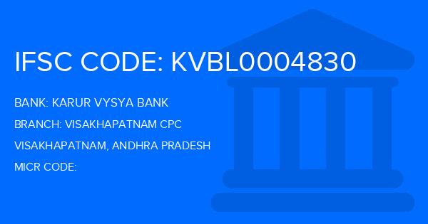 Karur Vysya Bank (KVB) Visakhapatnam Cpc Branch IFSC Code