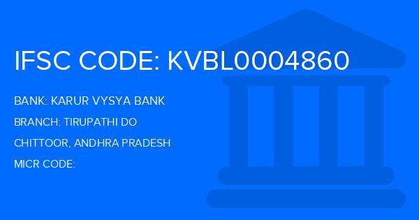 Karur Vysya Bank (KVB) Tirupathi Do Branch IFSC Code