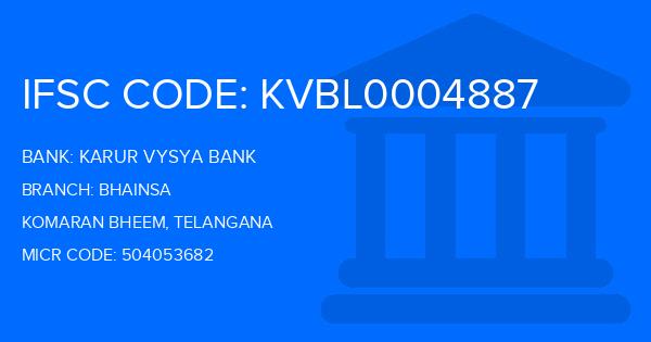 Karur Vysya Bank (KVB) Bhainsa Branch IFSC Code