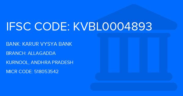 Karur Vysya Bank (KVB) Allagadda Branch IFSC Code