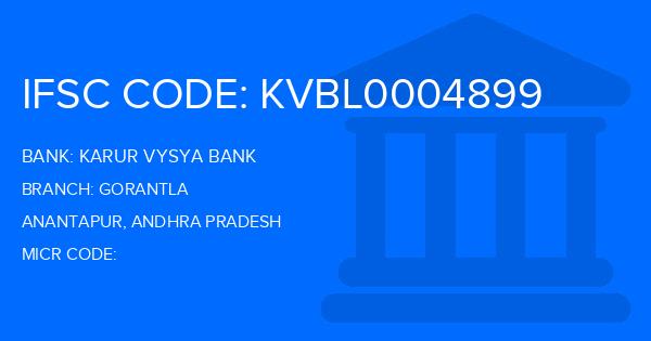 Karur Vysya Bank (KVB) Gorantla Branch IFSC Code