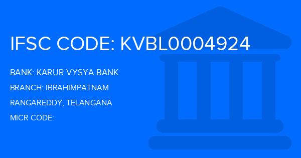 Karur Vysya Bank (KVB) Ibrahimpatnam Branch IFSC Code