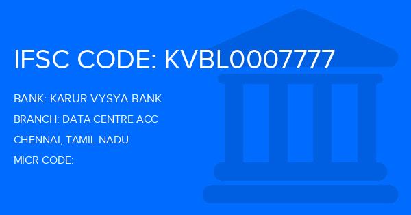 Karur Vysya Bank (KVB) Data Centre Acc Branch IFSC Code