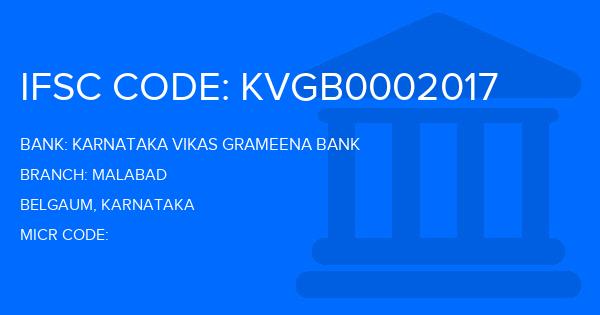 Karnataka Vikas Grameena Bank Malabad Branch IFSC Code